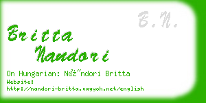 britta nandori business card